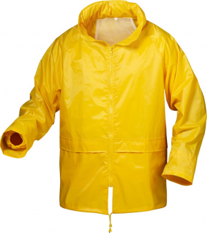 Odzież przeciwdeszczowa Kurtka przeciwdeszczowa nylonowo-winylowa, rozmiar M, żółta kurtka