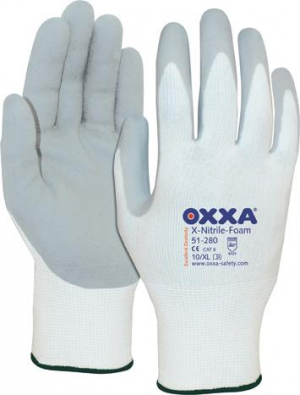 Ochrona rąk Rękawice X-Nitrile- Foam, rozmiar 11, biały/szary (12 par) biały/szary