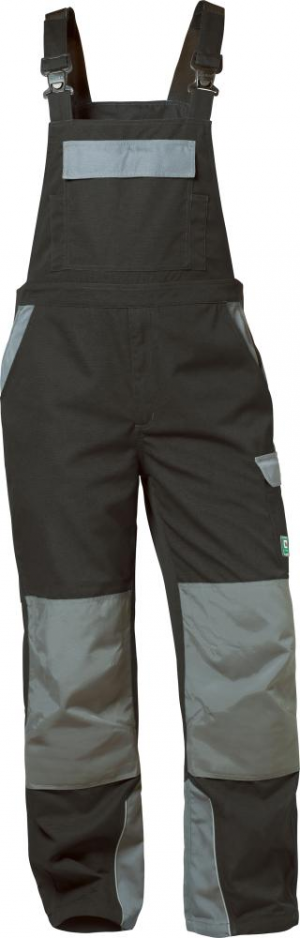 Odzież robocza Spodnie ogrodniczki Everton, rozmiar 54, czarne/szare czarne/szare
