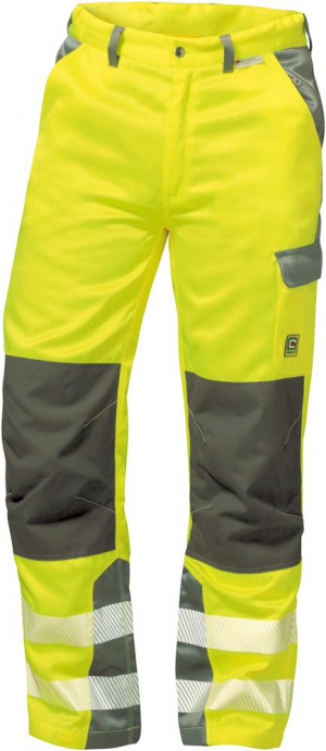 Odzież ochronna Spodnie z paskiem ostrzegawczym Paris, rozmiar 60, żółte/szare ochronna